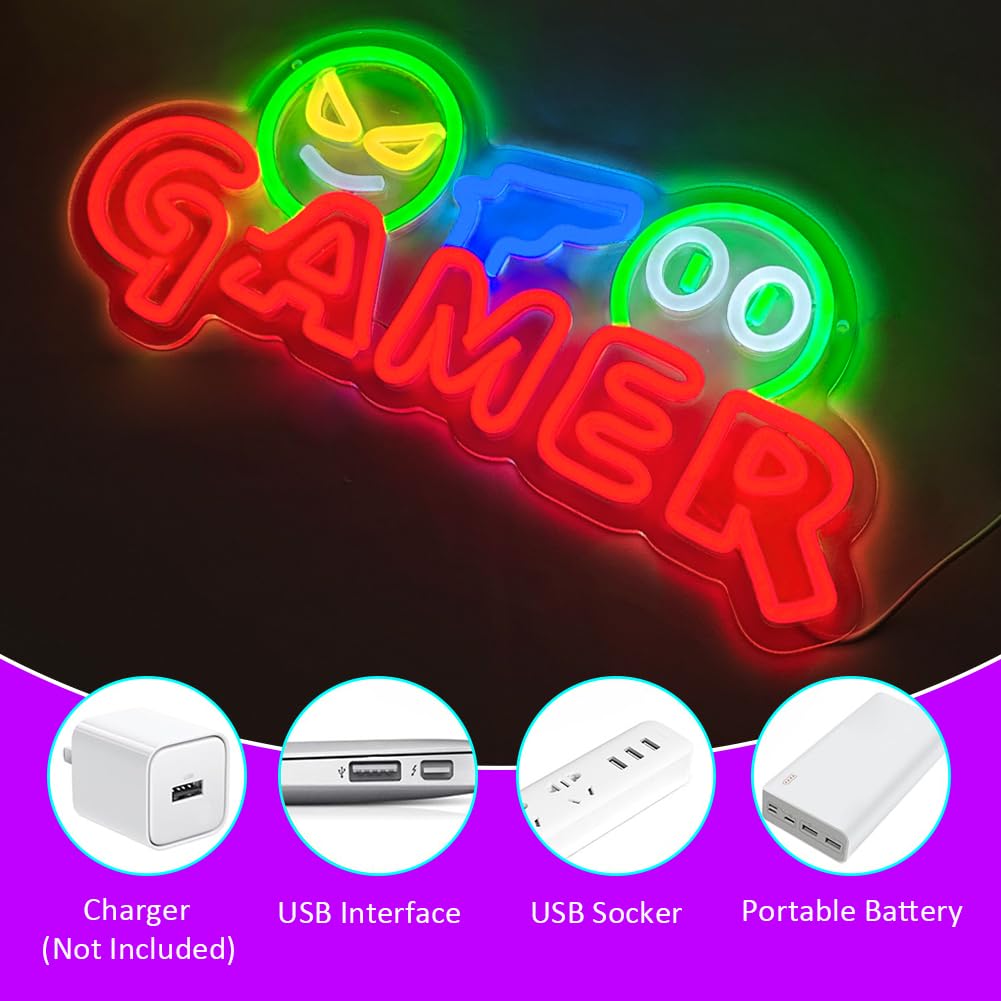 Gamer Neon Sign LED Wall Light - Lighting Christmas Decor recension och pris