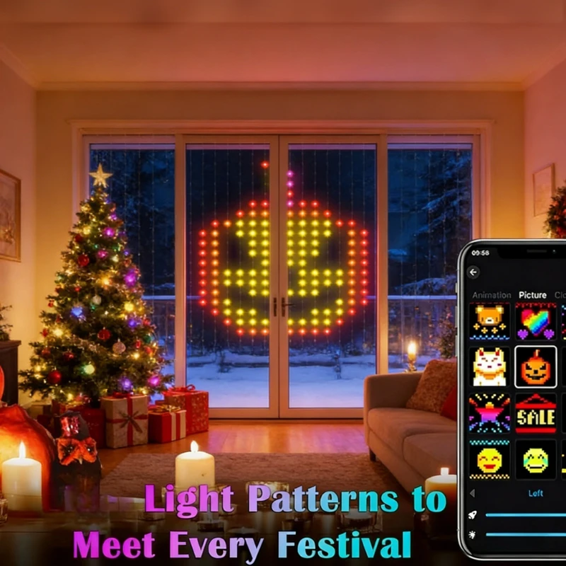 Smart 400LED Curtain Lights, M - Lighting Christmas Decor recension och pris