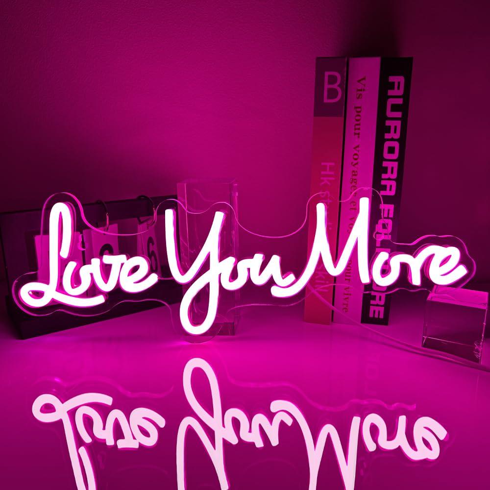 Love You More Neon Sign USB Di - Lighting Decor And More recension och pris