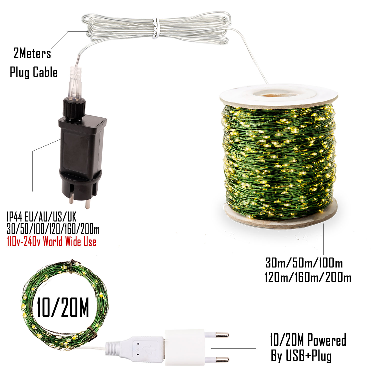 More LED Green Wire Garland St - Lighting Decor And More recension och pris