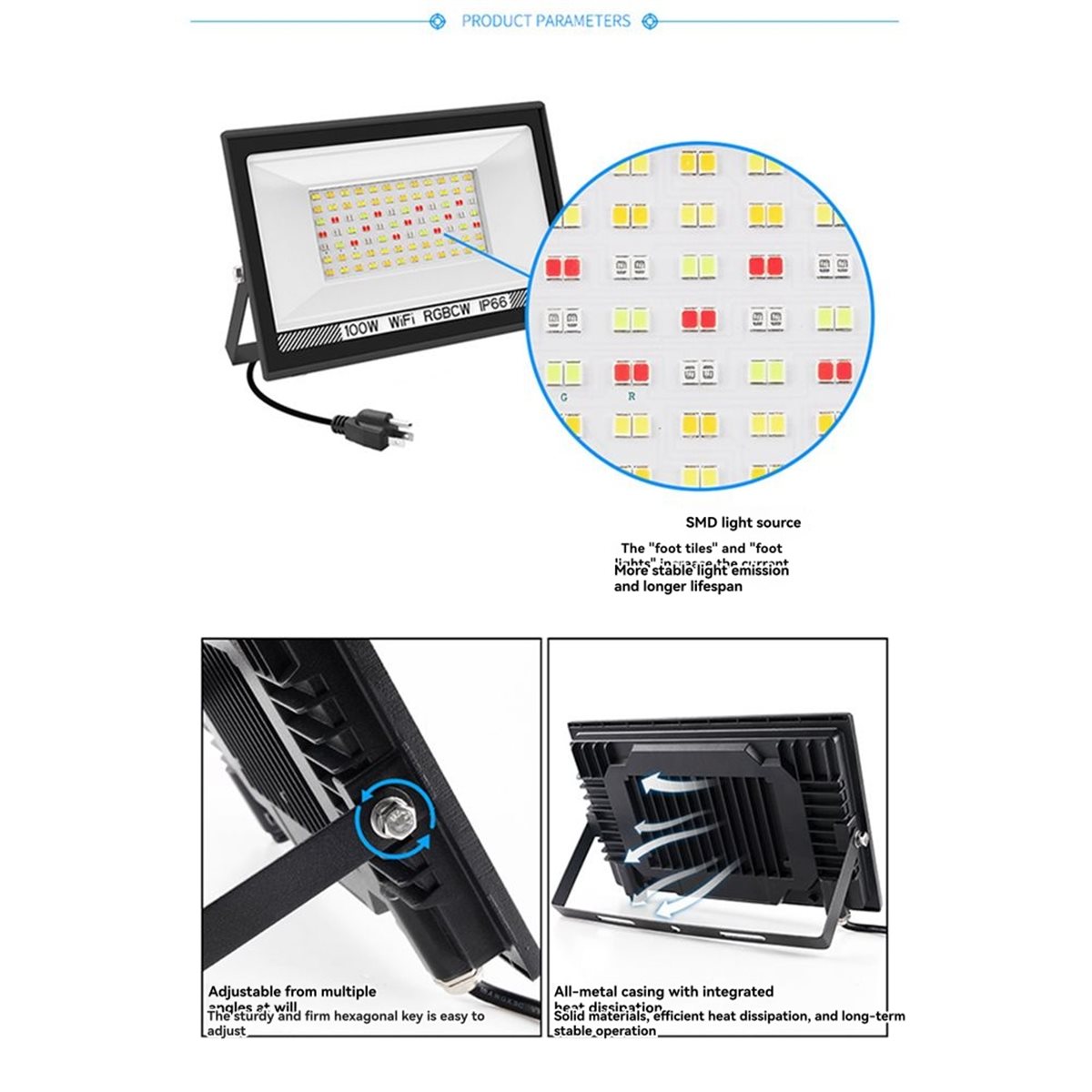 Nices 100W RGBCW LED Flood Lig - Decor Lighting Uk recension och pris