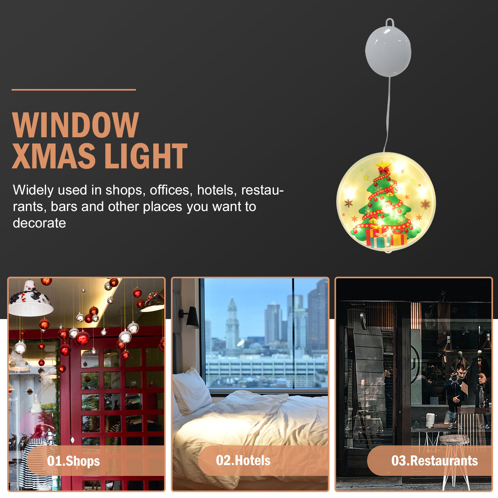 1Pcs Christmas Window Hanging  - Elements Lighting Decor recension och pris