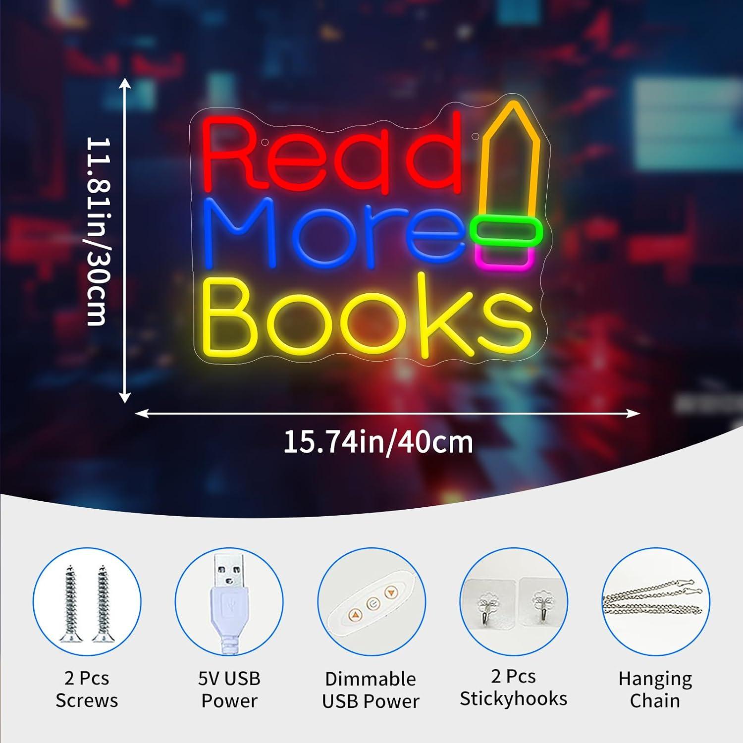 Read More Books Neon Sign USB  - Lighting Decor And More recension och pris