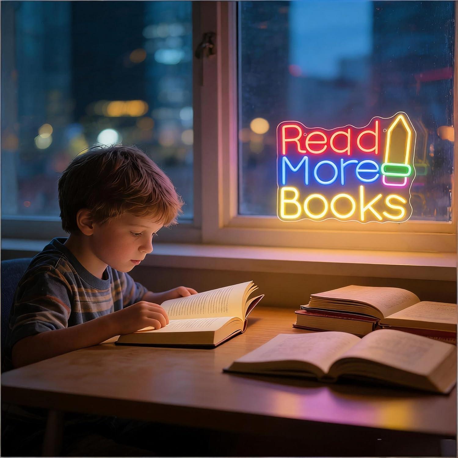 Read More Books Neon Sign USB  - Lighting Decor And More recension och pris