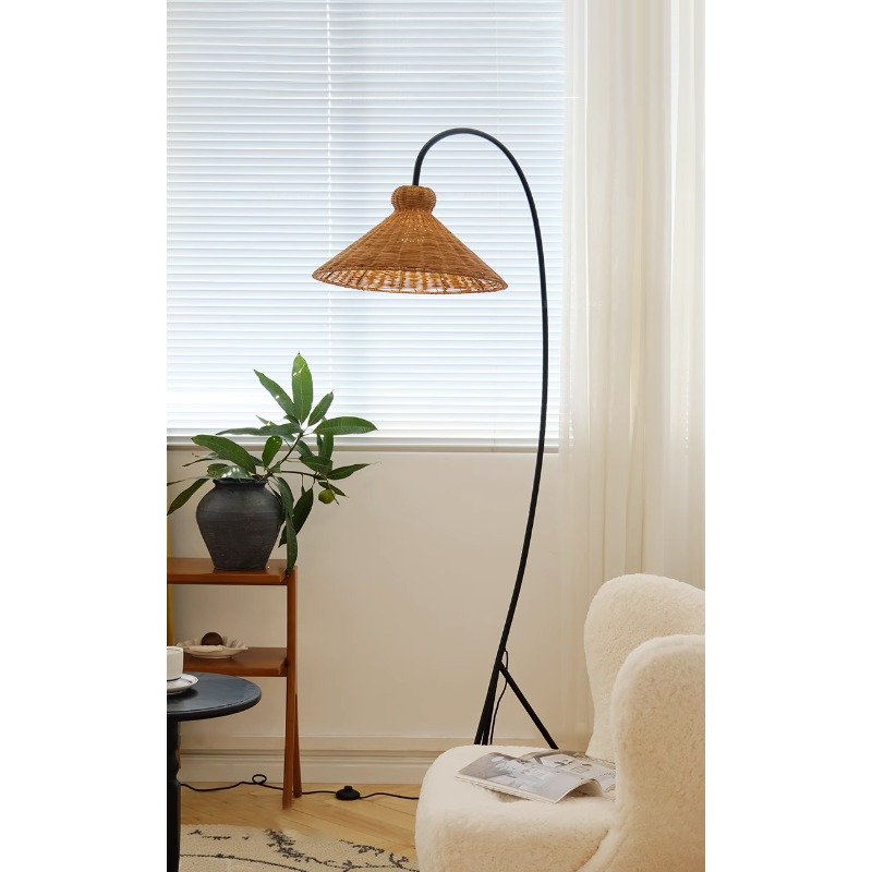 Mid Century Rattan Floor Lamp  - Lighting Home Decor Items recension och pris