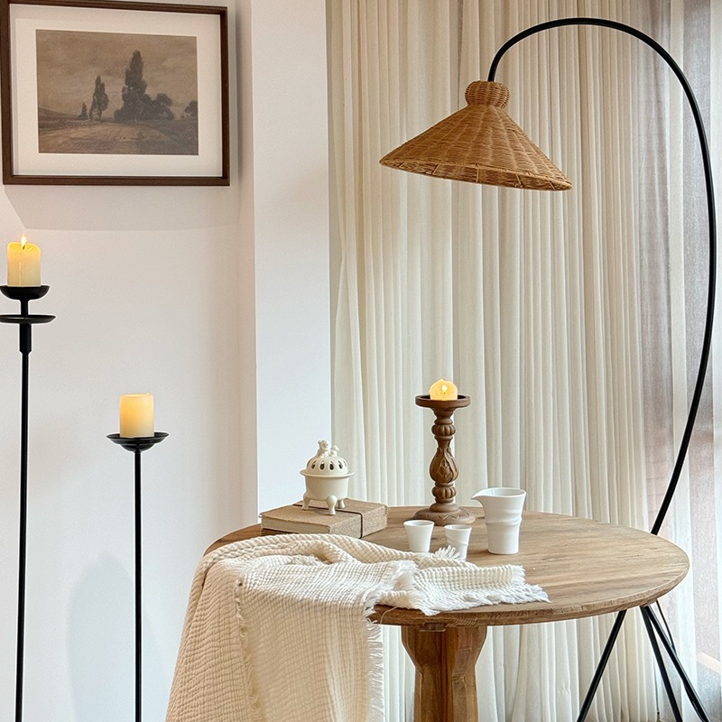 Mid Century Rattan Floor Lamp  - Lighting Home Decor Items recension och pris