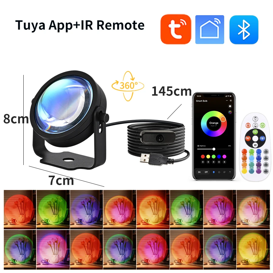 Smart Sunset Lamp Tuya USB Sun - Sunset Lamp Projection recension och pris