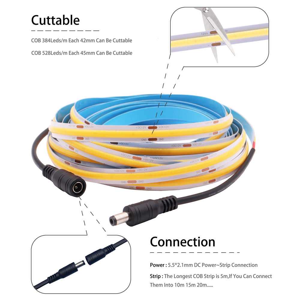 FOB COB LED Strip 480LEDs/m 52 - Lighting Decor And More recension och pris