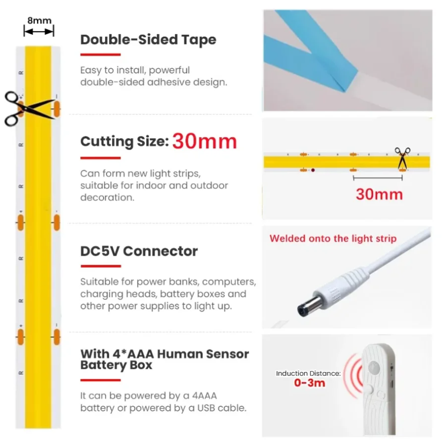 Smart Sensing Adjustable COB L - Lighting Decor And More recension och pris